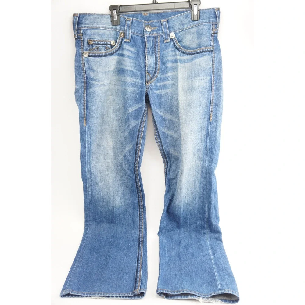 True Religion Bobby Big QT Jeans Mens 36 Blue Straight Leg Made‎ in USA Good
